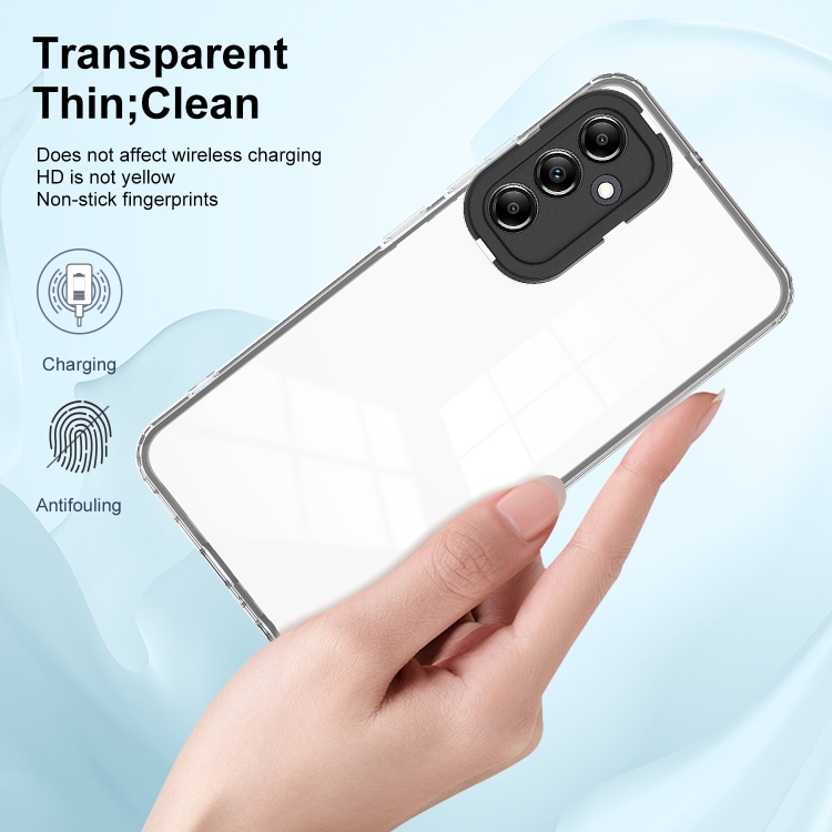 For Samsung Galaxy S23 FE 5G 3 in 1 Clear TPU Color PC Frame Phone Case(Black) For Samsung Galaxy S23 FE 5G 3 in 1 Clear TPU Color PC Frame Phone Case(Black)