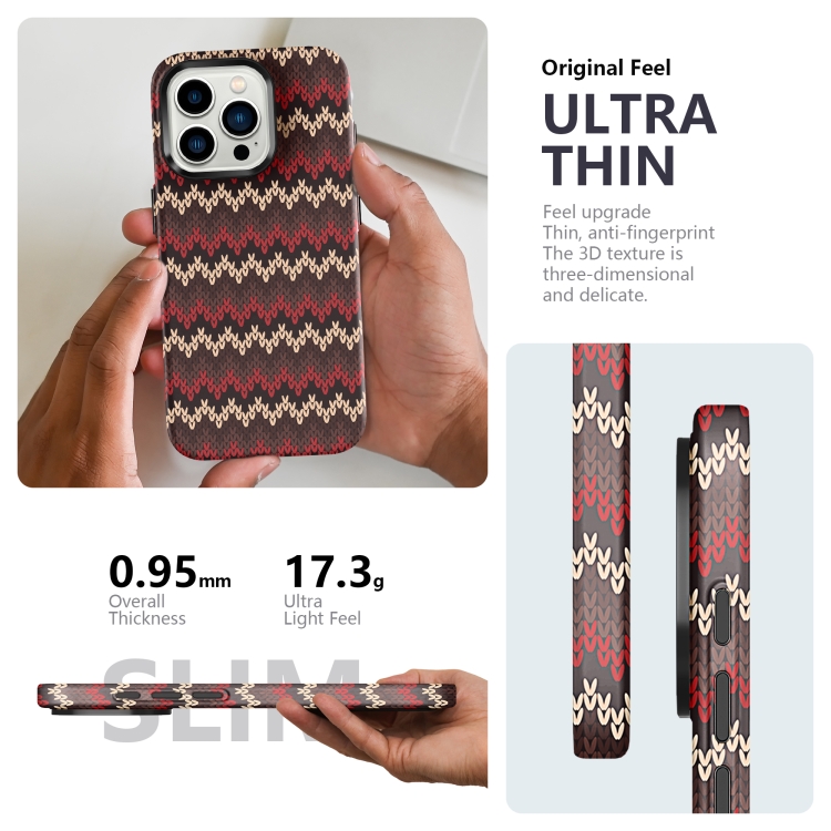 Funda Dura Ultrafina Carcasa Transparente Mate U02 para Apple iPhone 13 Rojo