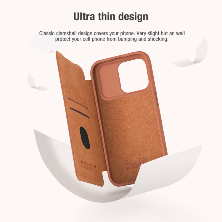 For iPhone 15 Pro NILLKIN QIN Series Pro Sliding Camera Cover Design Leather Phone Case(Black) For iPhone 15 Pro NILLKIN QIN Series Pro Sliding Camera Cover Design Leather Phone Case(Black)