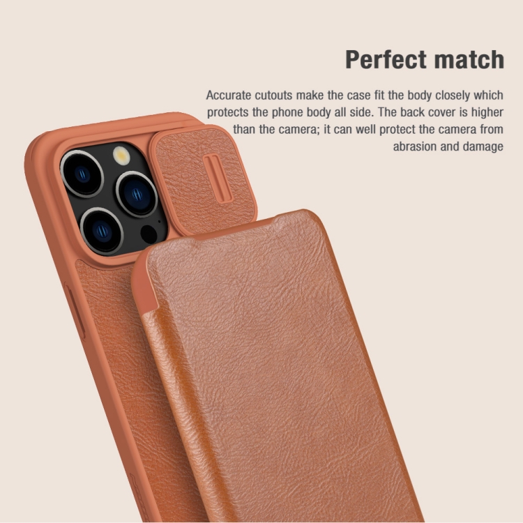 For iPhone 15 Pro NILLKIN QIN Series Pro Sliding Camera Cover Design Leather Phone Case(Black) For iPhone 15 Pro NILLKIN QIN Series Pro Sliding Camera Cover Design Leather Phone Case(Black)