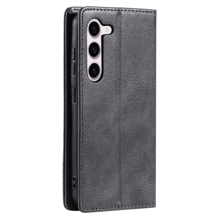 For Samsung Galaxy S23+ 5G TTUDRCH RFID Retro Texture Magnetic Leather Phone Case(Grey)