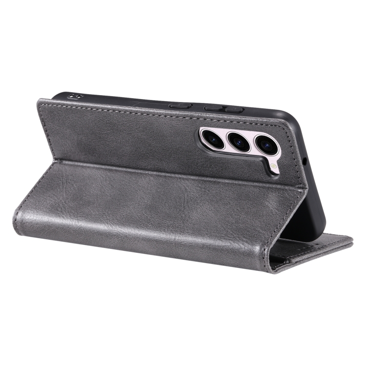For Samsung Galaxy S23+ 5G TTUDRCH RFID Retro Texture Magnetic Leather Phone Case(Grey)