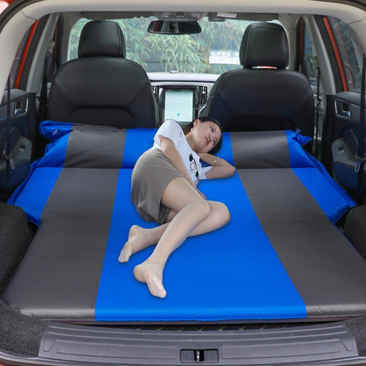 Materassino gonfiabile per auto universale in poliestere Pongee Materasso  per fuoristrada SUV Tronco Materasso gonfiabile da viaggio, Dimensioni: 180  x 130 x 102 cm (blu + grigio)