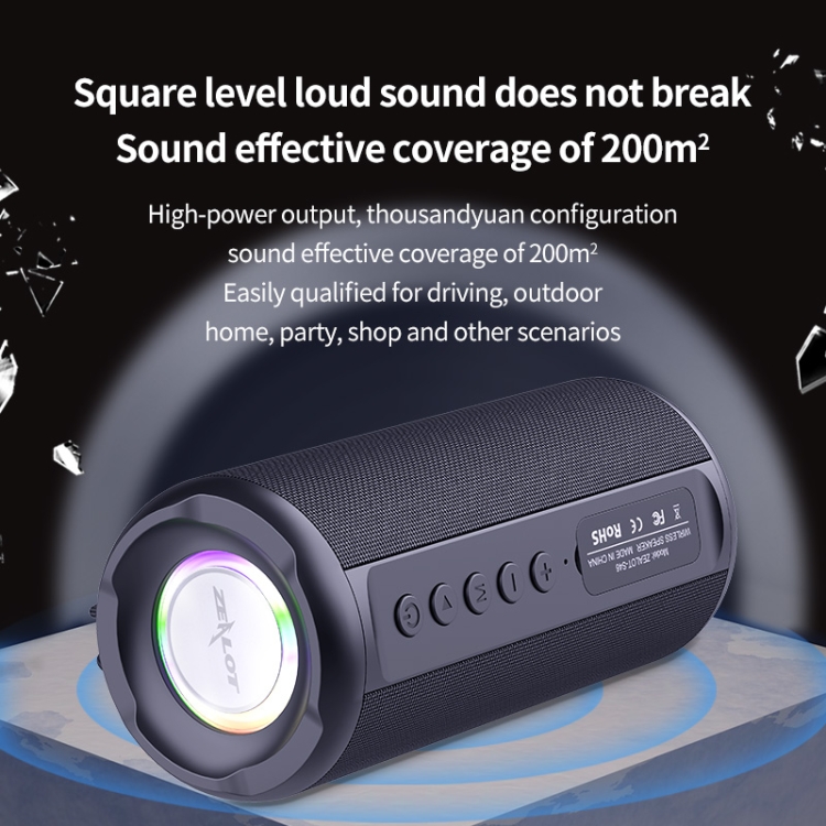 Zealot S46 TWS Portable Wireless Bluetooth Speaker with Colorful Light(Black) Zealot S46 TWS Portable Wireless Bluetooth Speaker with Colorful Light(Black)