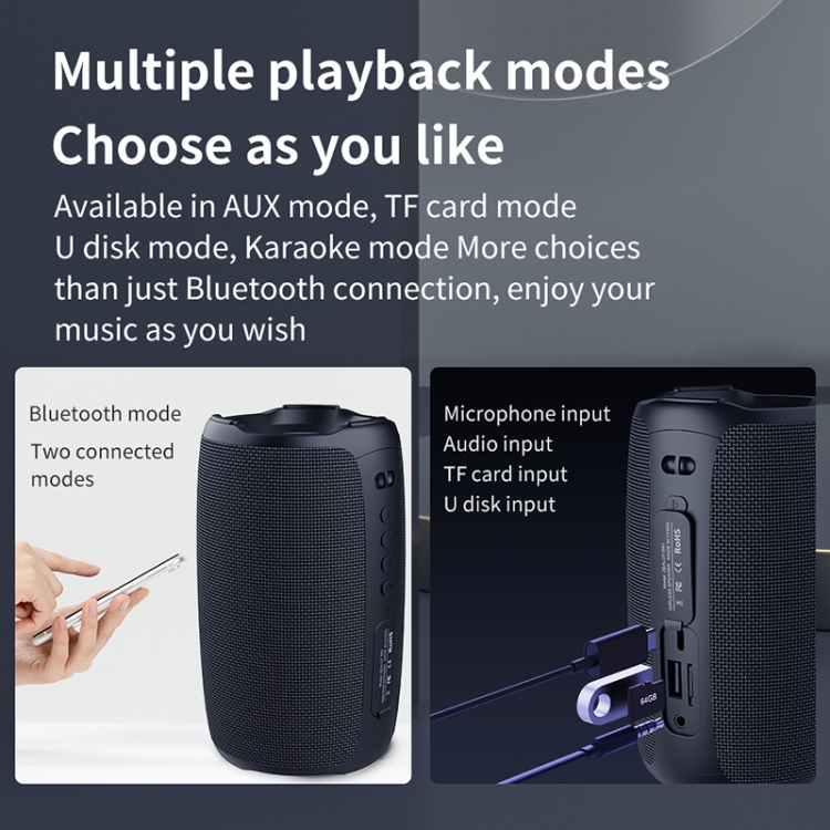 Zealot S61 IPX6 Waterproof Portable Wireless Bluetooth Speaker(Black)