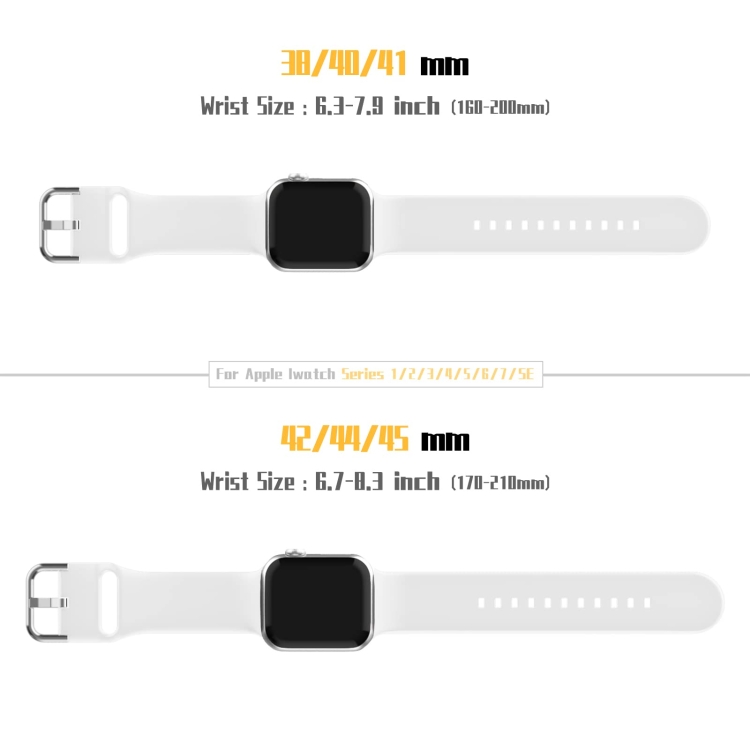For Apple Watch Series 44mm Pin Buckle Silicone Watch Band(White)