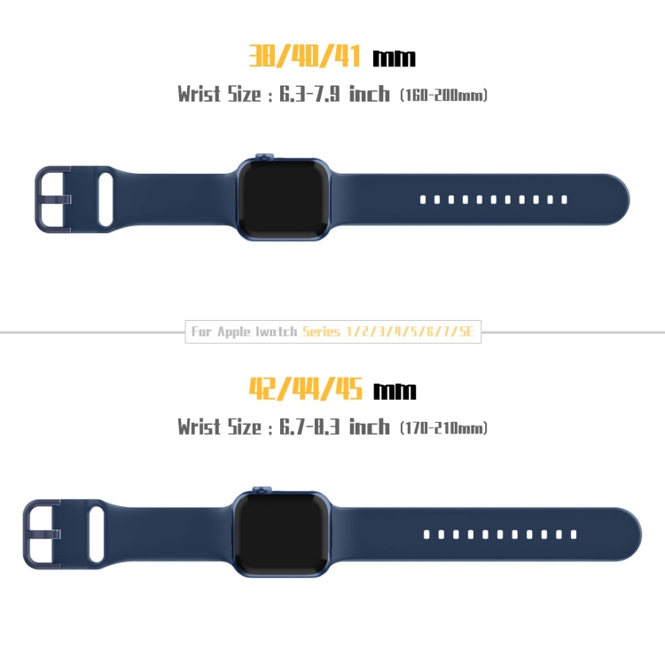 Apple Watch 5 44mm ピンバックルシリコン時計バンド (アビスブルー)