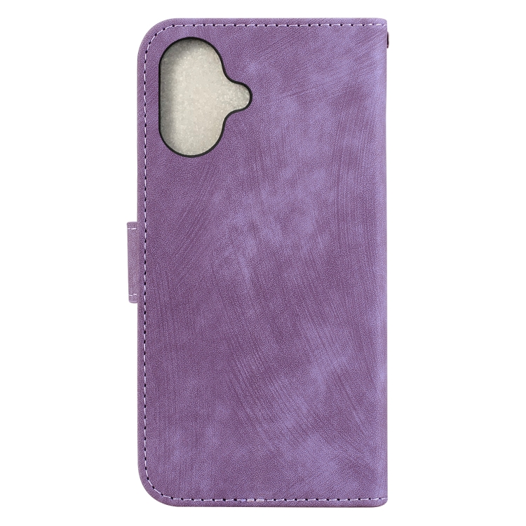 For iPhone 16 Little Tiger Embossed Leather Phone Case(Purple) For iPhone 16 Little Tiger Embossed Leather Phone Case(Purple)