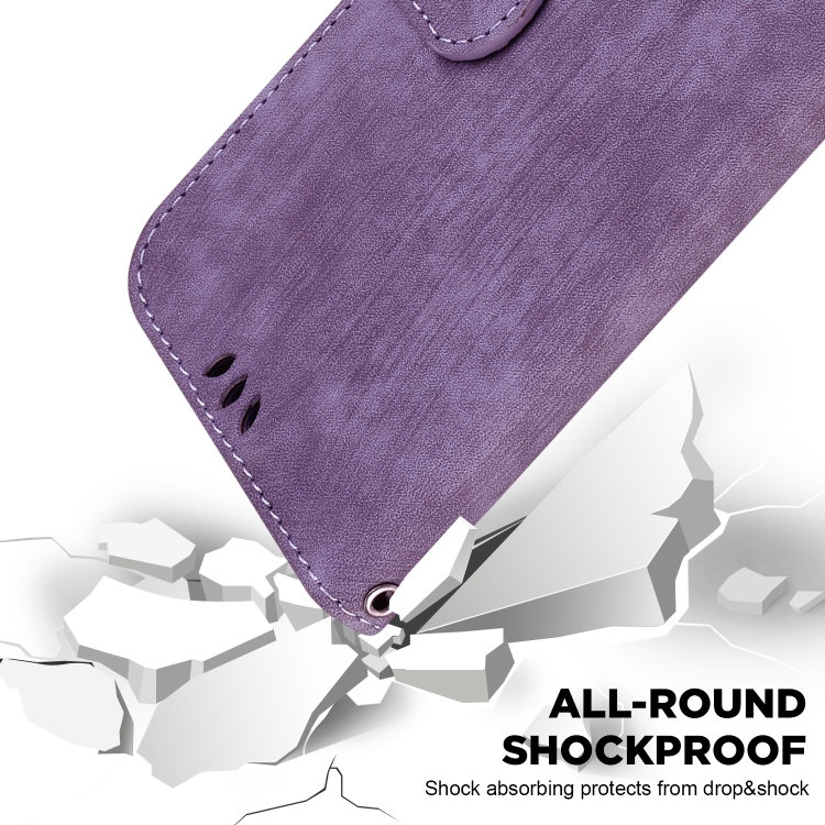 For iPhone 16 Little Tiger Embossed Leather Phone Case(Purple) For iPhone 16 Little Tiger Embossed Leather Phone Case(Purple)