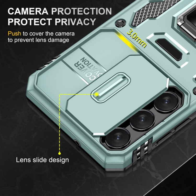 For Samsung Galaxy S23+ 5G Armor PC + TPU Camera Shield Phone Case(Alpine Green) For Samsung Galaxy S23+ 5G Armor PC + TPU Camera Shield Phone Case(Alpine Green)