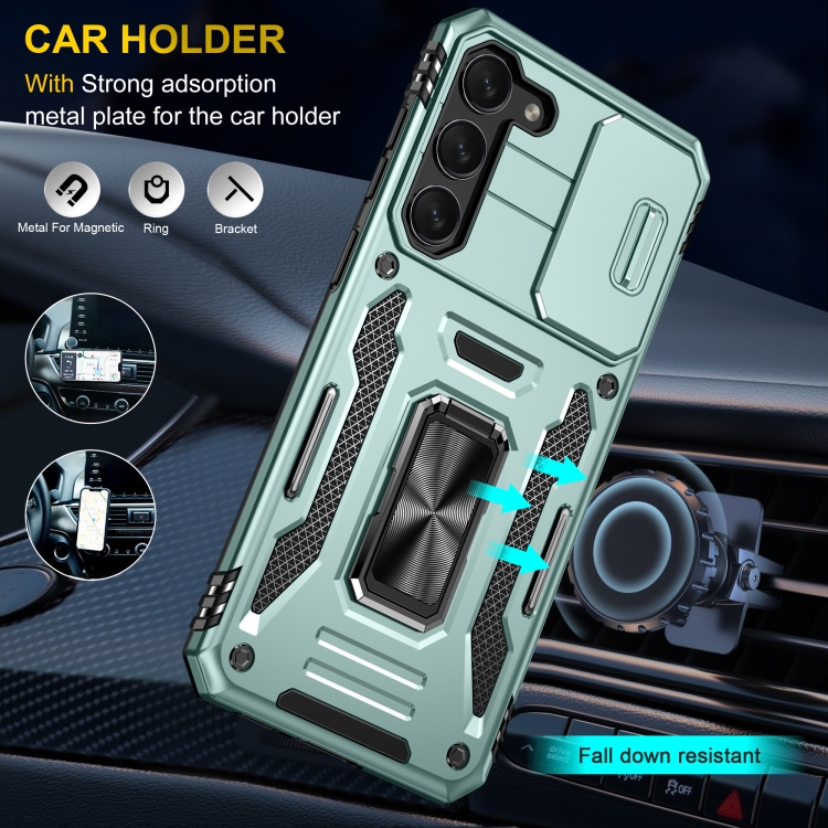 For Samsung Galaxy S23+ 5G Armor PC + TPU Camera Shield Phone Case(Alpine Green) For Samsung Galaxy S23+ 5G Armor PC + TPU Camera Shield Phone Case(Alpine Green)