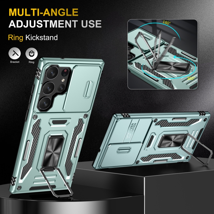 For Samsung Galaxy S24 Ultra 5G Armor PC + TPU Camera Shield Phone Case(Alpine Green) For Samsung Galaxy S24 Ultra 5G Armor PC + TPU Camera Shield Phone Case(Alpine Green)