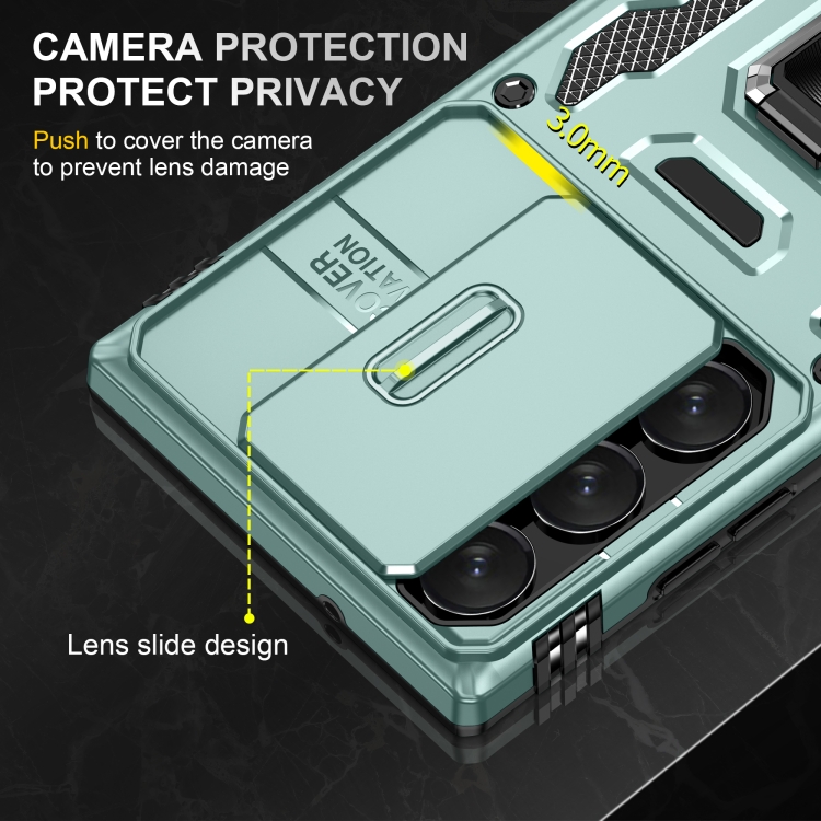 For Samsung Galaxy S24 Ultra 5G Armor PC + TPU Camera Shield Phone Case(Alpine Green) For Samsung Galaxy S24 Ultra 5G Armor PC + TPU Camera Shield Phone Case(Alpine Green)