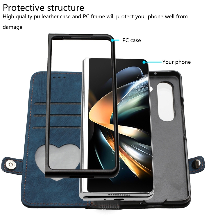For Samsung Galaxy Z Fold5 Side Buckle Double Fold Leather Phone Case(Royal Blue) For Samsung Galaxy Z Fold5 Side Buckle Double Fold Leather Phone Case(Royal Blue)