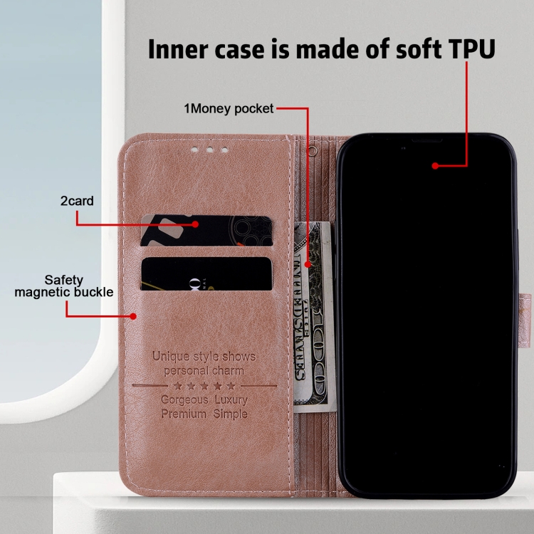 For iPhone 16 Skin Feeling Oil Leather Texture PU + TPU Phone Case(Champagne) For iPhone 16 Skin Feeling Oil Leather Texture PU + TPU Phone Case(Champagne)