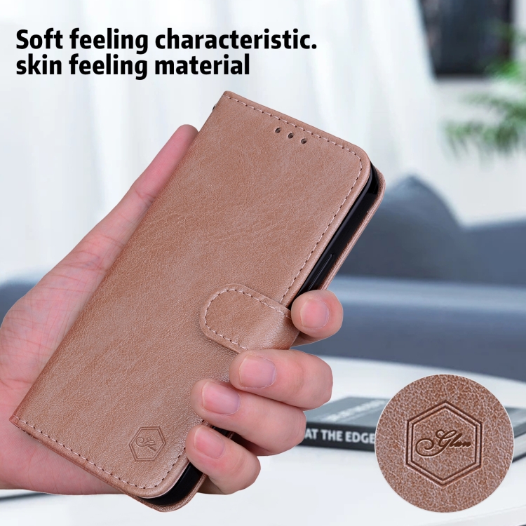 For iPhone 16 Skin Feeling Oil Leather Texture PU + TPU Phone Case(Champagne) For iPhone 16 Skin Feeling Oil Leather Texture PU + TPU Phone Case(Champagne)