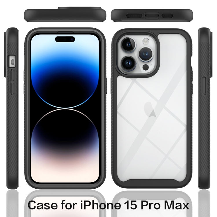 Pour iPhone 15 Pro Max PC + TPU Phone Case avec film d'objectif (violet  clair)