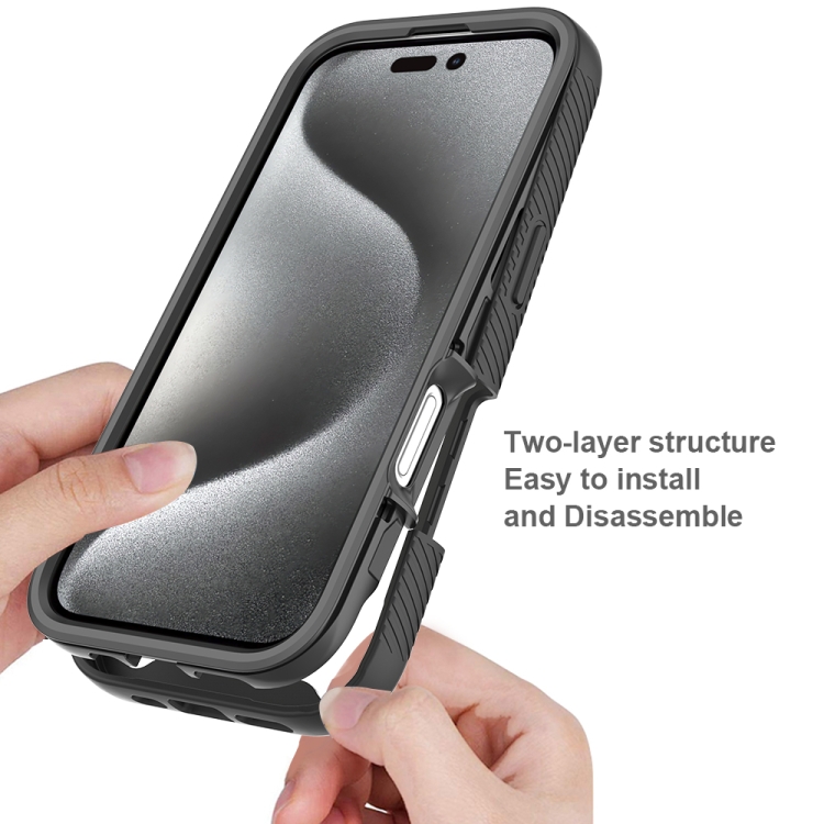 For iPhone 16 Pro Starry Sky Solid Color Series PC + TPU Phone Case with PET Film(Sky Blue) For iPhone 16 Pro Starry Sky Solid Color Series PC + TPU Phone Case with PET Film(Sky Blue)
