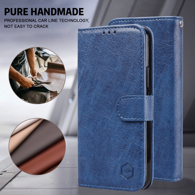 For Samsung Galaxy S23 FE Skin Feeling Oil Leather Texture PU + TPU Phone Case(Dark Blue) For Samsung Galaxy S23 FE Skin Feeling Oil Leather Texture PU + TPU Phone Case(Dark Blue)