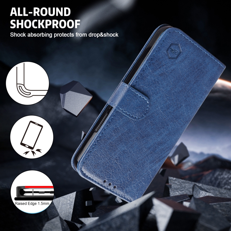 For Samsung Galaxy S23 FE Skin Feeling Oil Leather Texture PU + TPU Phone Case(Dark Blue) For Samsung Galaxy S23 FE Skin Feeling Oil Leather Texture PU + TPU Phone Case(Dark Blue)