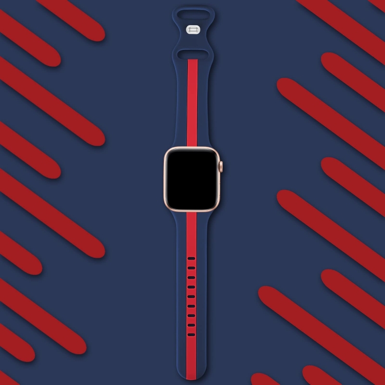 Para Apple Watch Series 9 41mm Faixa de relógio de silicone de cor dupla  com contraste (