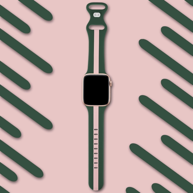 Para Apple Watch Series 9 41mm Faixa de relógio de silicone de cor dupla  com contraste (