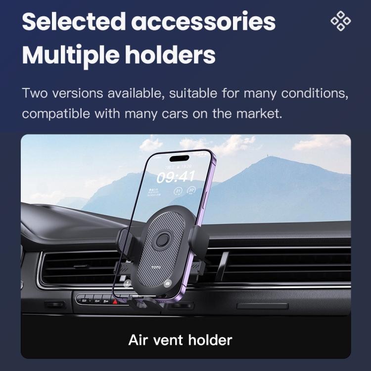 TOTU CH-3 Series One-Touch Locking Car Holder, Air-outlet Version(Black) TOTU CH-3 Series One-Touch Locking Car Holder, Air-outlet Version(Black)
