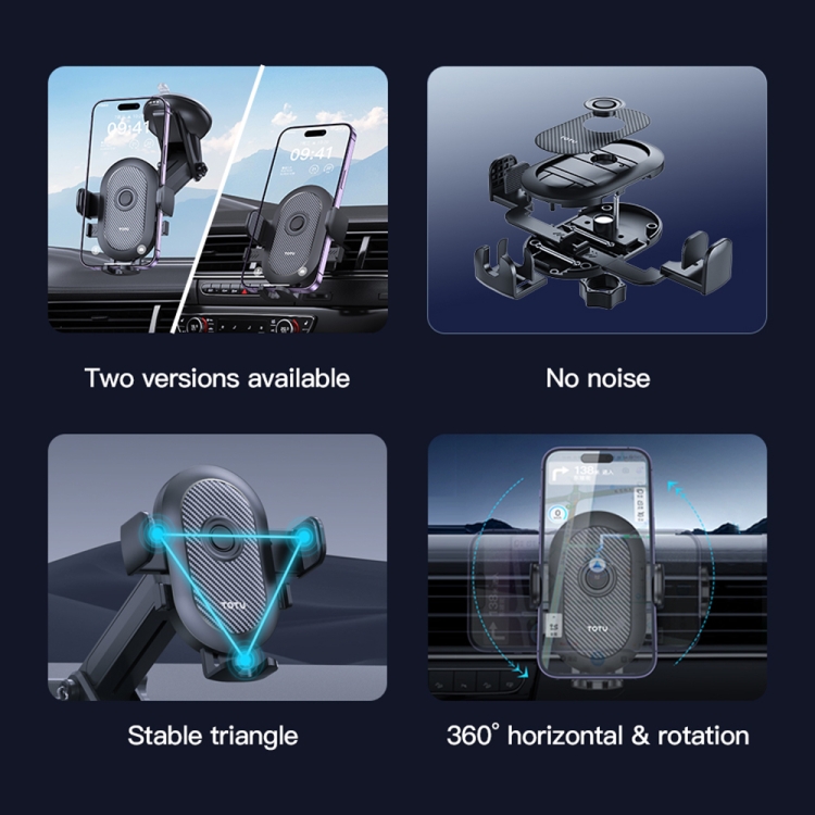 TOTU CH-3 Series One-Touch Locking Car Holder, Air-outlet Version(Black) TOTU CH-3 Series One-Touch Locking Car Holder, Air-outlet Version(Black)