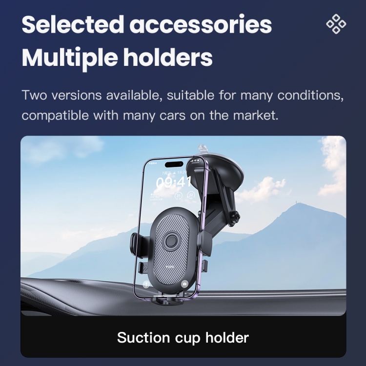 TOTU CH-3 Series One-Touch Locking Car Holder, Suction Cup Version(Black) TOTU CH-3 Series One-Touch Locking Car Holder, Suction Cup Version(Black)