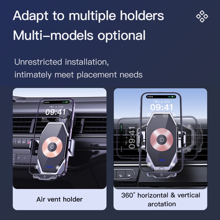 TOTU CH-1-W 15W Wireless Charging Car Holder, Air-outlet Version(Grey) TOTU CH-1-W 15W Wireless Charging Car Holder, Air-outlet Version(Grey)