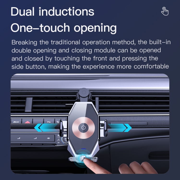 TOTU CH-1-W 15W Wireless Charging Car Holder, Air-outlet Version(Grey) TOTU CH-1-W 15W Wireless Charging Car Holder, Air-outlet Version(Grey)