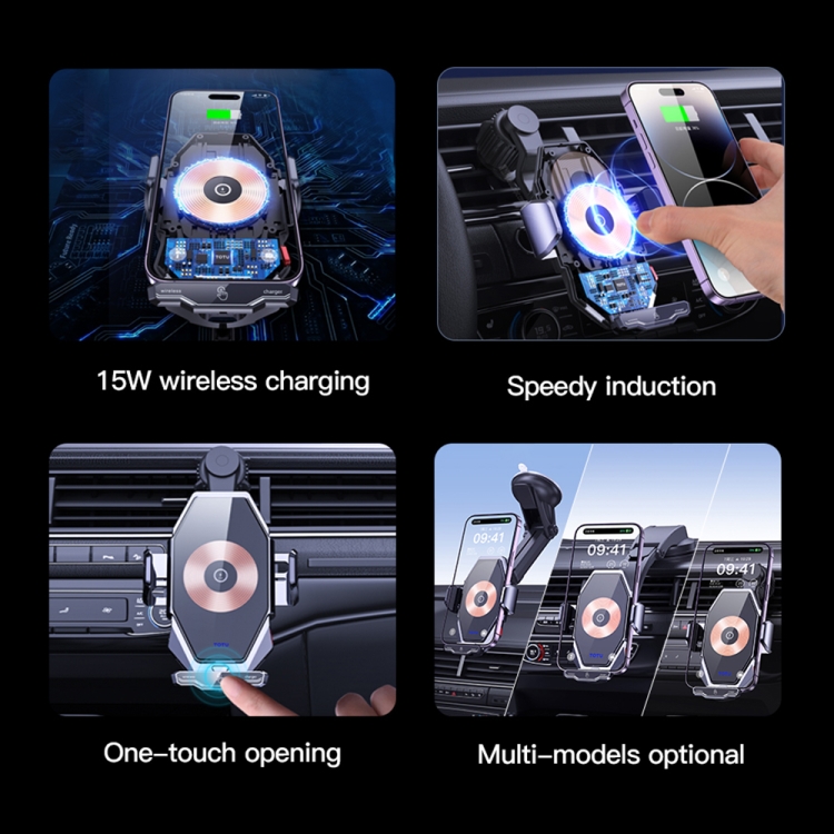 TOTU CH-1-W 15W Wireless Charging Car Holder, Suction Cup Version(Grey) TOTU CH-1-W 15W Wireless Charging Car Holder, Suction Cup Version(Grey)