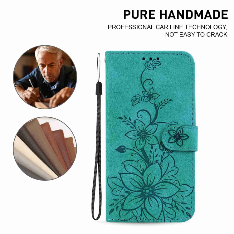 For Samsung Galaxy S20 FE 4G / 5G Lily Embossed Leather Phone Case(Green) For Samsung Galaxy S20 FE 4G / 5G Lily Embossed Leather Phone Case(Green)
