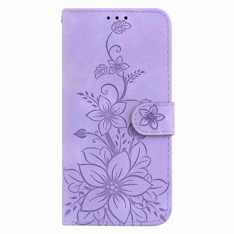 For Samsung Galaxy S21 5G Lily Embossed Leather Phone Case(Purple) For Samsung Galaxy S21 5G Lily Embossed Leather Phone Case(Purple)