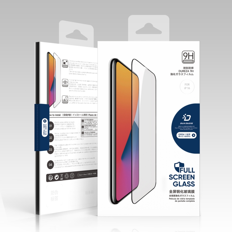 For iPhone 16 10pcs DUX DUCIS 0.33mm 9H Medium Alumina Tempered Glass Film For iPhone 16 10pcs DUX DUCIS 0.33mm 9H Medium Alumina Tempered Glass Film
