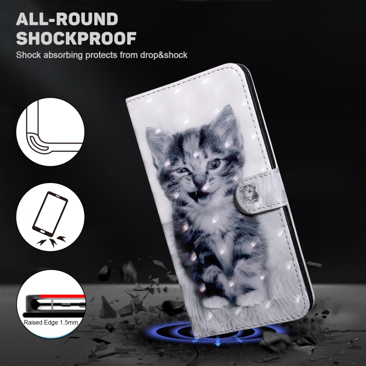 For Samsung Galaxy S24+ 5G 3D Painted Leather Phone Case(Smile Cat) For Samsung Galaxy S24+ 5G 3D Painted Leather Phone Case(Smile Cat)