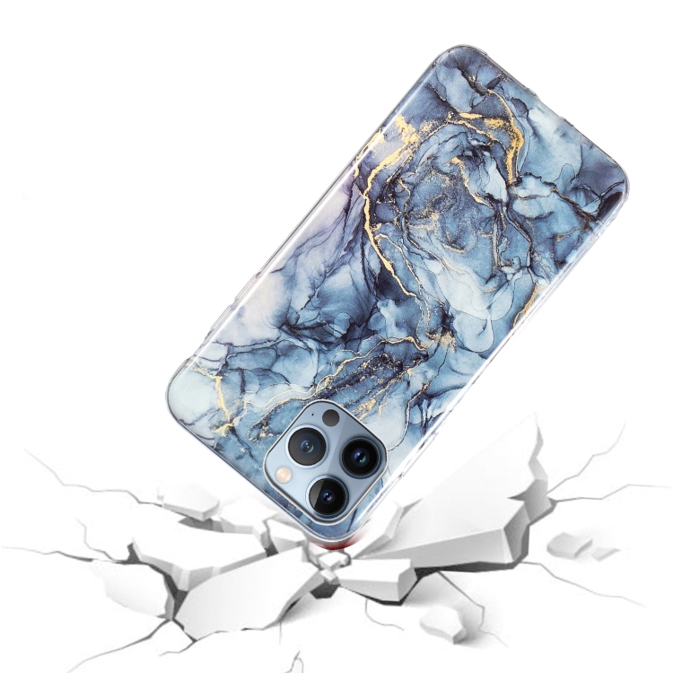 IMD Marble TPU Phone Case For iPhone 15 Pro Max(Grey) - 1