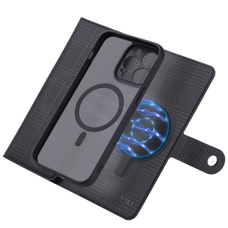 For iPhone 15 ViLi GHB Series MagSafe Magnetic Zipper Leather Phone Case(Black) For iPhone 15 ViLi GHB Series MagSafe Magnetic Zipper Leather Phone Case(Black)