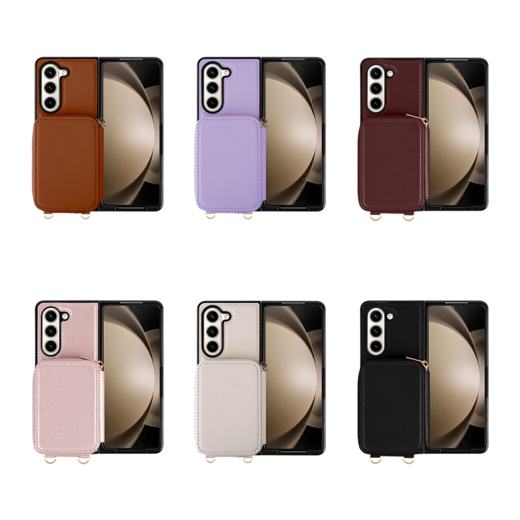 For Samsung Galaxy Z Fold5 Multifunctional Card Bag Phone Case(White) For Samsung Galaxy Z Fold5 Multifunctional Card Bag Phone Case(White)