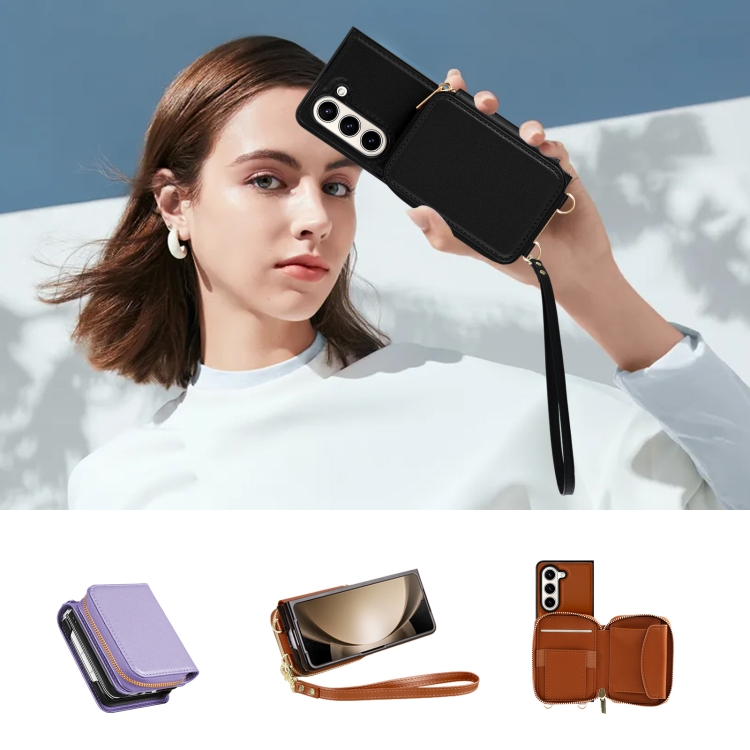 For Samsung Galaxy Z Fold5 Multifunctional Card Bag Phone Case(White) For Samsung Galaxy Z Fold5 Multifunctional Card Bag Phone Case(White)