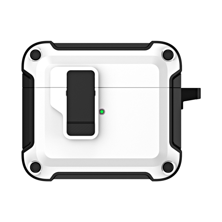 For AirPods 3 TPU + PC Wireless Bluetooth Earphone Protective Case with Switch Lock & Hook(White) For AirPods 3 TPU + PC Wireless Bluetooth Earphone Protective Case with Switch Lock & Hook(White)