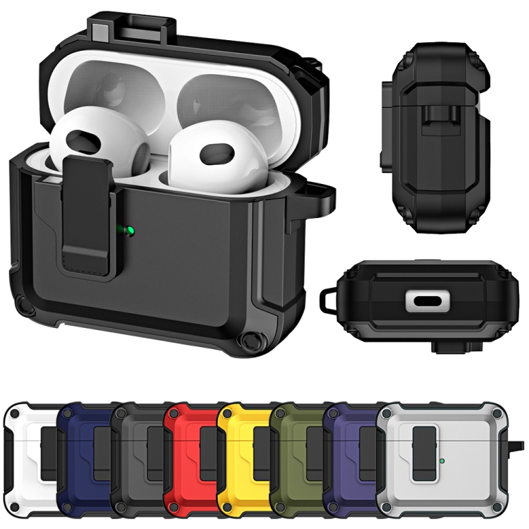 For AirPods 3 TPU + PC Wireless Bluetooth Earphone Protective Case with Switch Lock & Hook(White) For AirPods 3 TPU + PC Wireless Bluetooth Earphone Protective Case with Switch Lock & Hook(White)