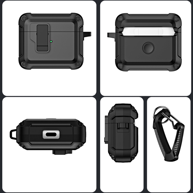 For AirPods 3 TPU + PC Wireless Bluetooth Earphone Protective Case with Switch Lock & Hook(White) For AirPods 3 TPU + PC Wireless Bluetooth Earphone Protective Case with Switch Lock & Hook(White)