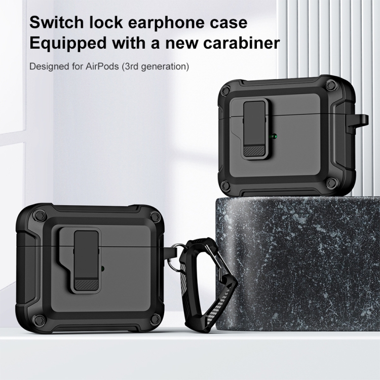 For AirPods 3 TPU + PC Wireless Bluetooth Earphone Protective Case with Switch Lock & Hook(White) For AirPods 3 TPU + PC Wireless Bluetooth Earphone Protective Case with Switch Lock & Hook(White)