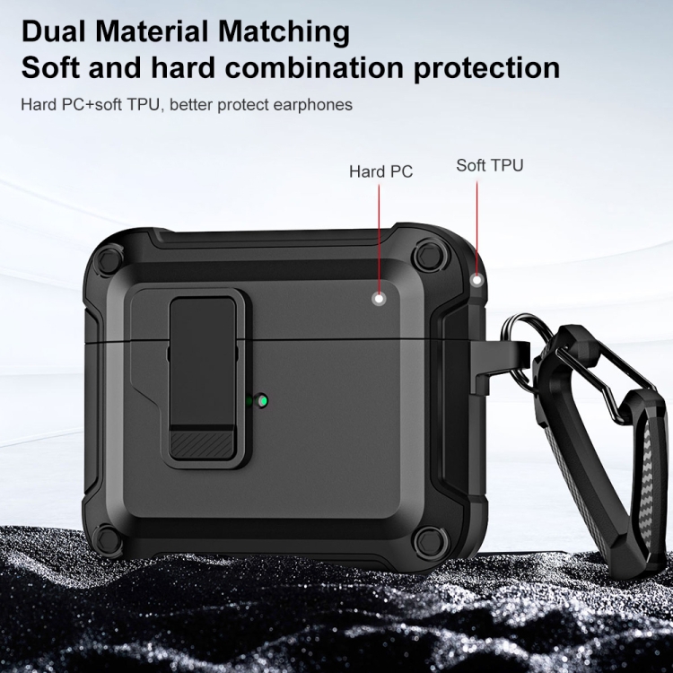 For AirPods 3 TPU + PC Wireless Bluetooth Earphone Protective Case with Switch Lock & Hook(White) For AirPods 3 TPU + PC Wireless Bluetooth Earphone Protective Case with Switch Lock & Hook(White)