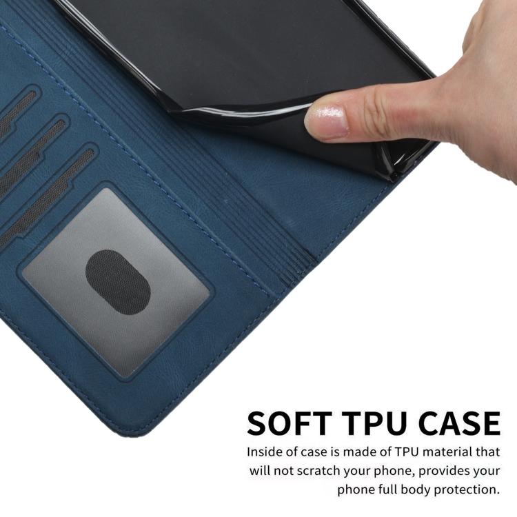For iPhone 16 Pro Cubic Skin Feel Flip Leather Phone Case(Blue) For iPhone 16 Pro Cubic Skin Feel Flip Leather Phone Case(Blue)