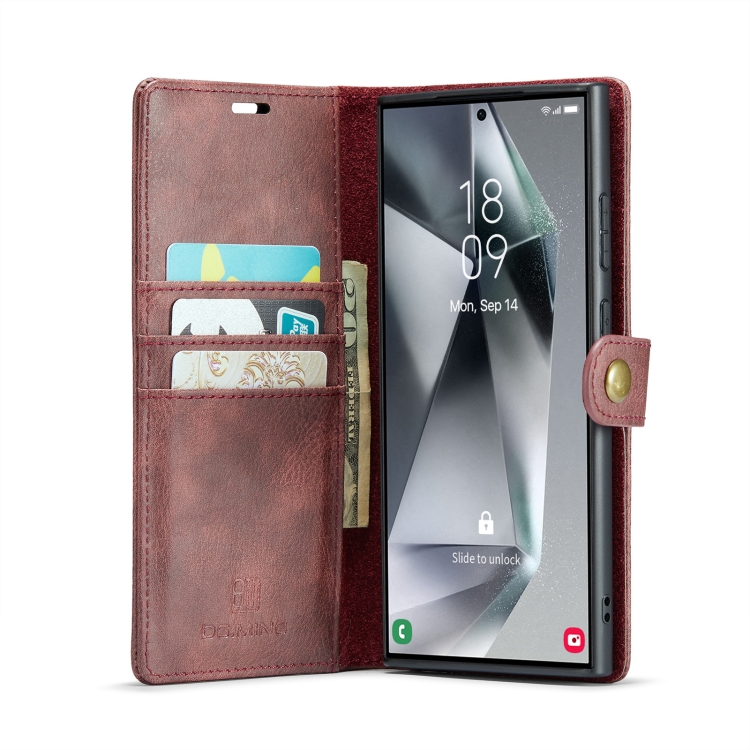 For Samsung Galaxy S24 Ultra 5G DG.MING Crazy Horse Texture Detachable Magnetic Leather Case(Red) For Samsung Galaxy S24 Ultra 5G DG.MING Crazy Horse Texture Detachable Magnetic Leather Case(Red)