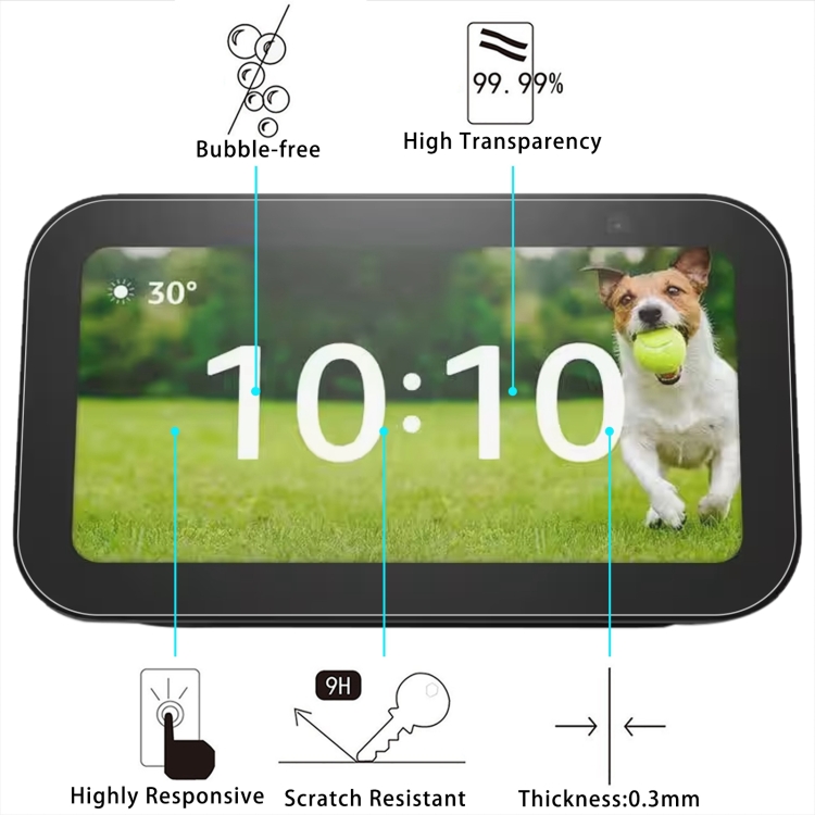 For Amazon Echo Show 5 3rd Gen 9H 0.3mm Explosion-proof Tempered Glass Film For Amazon Echo Show 5 3rd Gen 9H 0.3mm Explosion-proof Tempered Glass Film