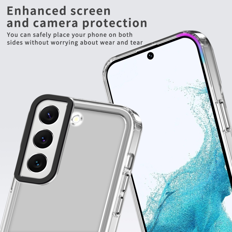 For Samsung Galaxy S22 5G Transparent Acrylic + TPU Shockproof Phone Case(Transparent Purple)