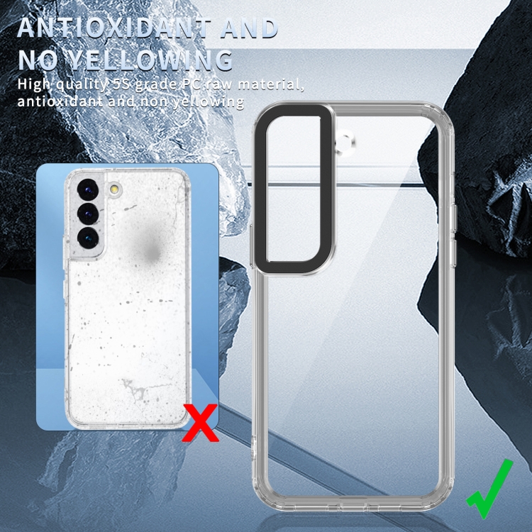For Samsung Galaxy S22 5G Transparent Acrylic + TPU Shockproof Phone Case(Transparent Purple)
